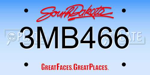 3MB466 South Dakota License Plate
