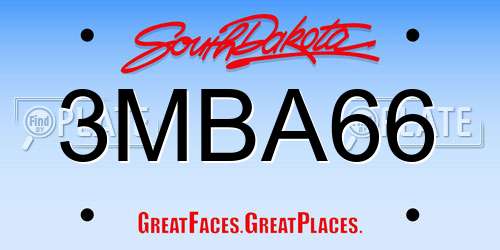 3MBA66 South Dakota License Plate