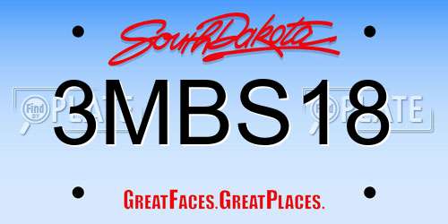 3MBS18 South Dakota License Plate