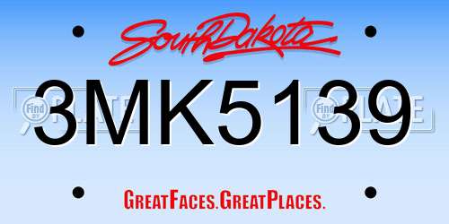 3MK5139 South Dakota License Plate