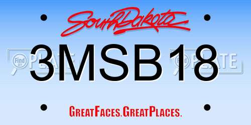 3MSB18 South Dakota License Plate
