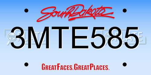 3MTE585 South Dakota License Plate