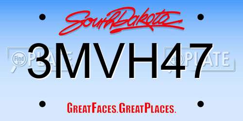3MVH47 South Dakota License Plate