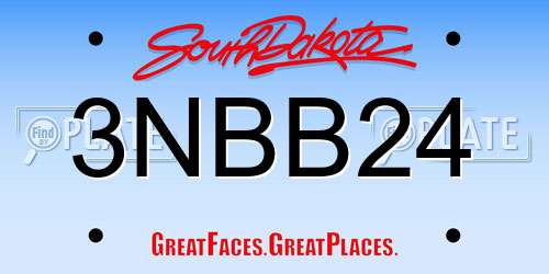 3NBB24 South Dakota License Plate