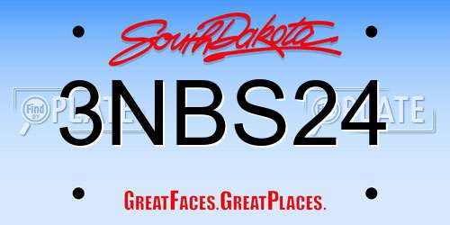 3NBS24 South Dakota License Plate