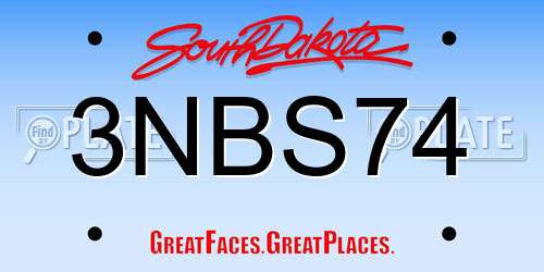 3NBS74 South Dakota License Plate