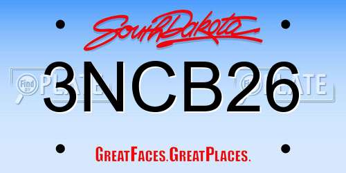 3NCB26 South Dakota License Plate