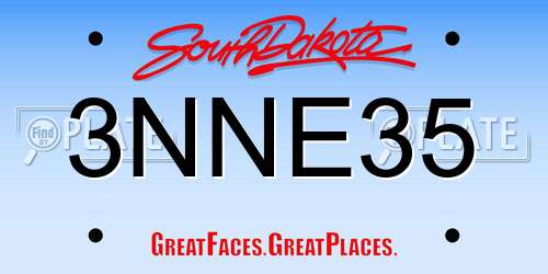 3NNE35 South Dakota License Plate