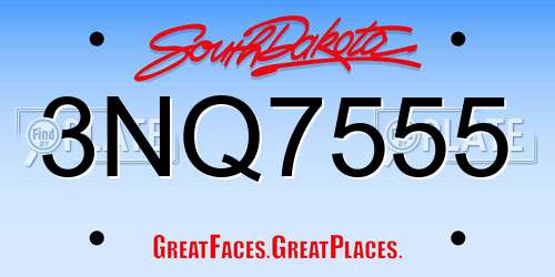 3NQ7555 South Dakota License Plate