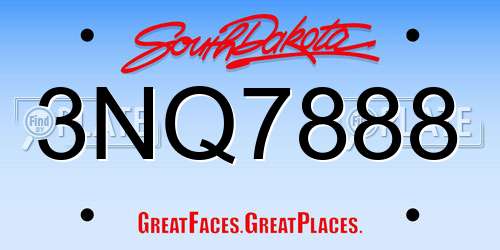 3NQ7888 South Dakota License Plate