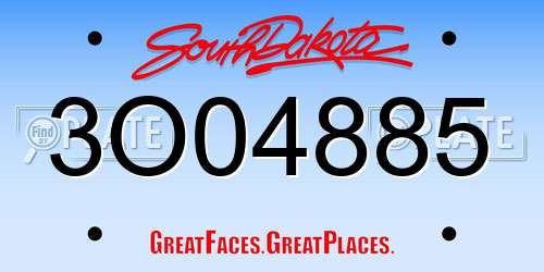 3O04885 South Dakota License Plate