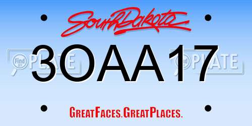 3OAA17 South Dakota License Plate