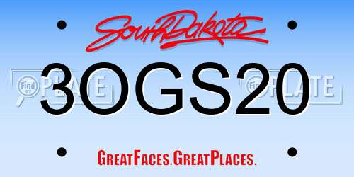 3OGS20 South Dakota License Plate