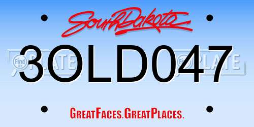 3OLD047 South Dakota License Plate