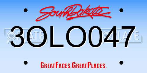 3OLO047 South Dakota License Plate