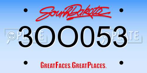 3OO053 South Dakota License Plate