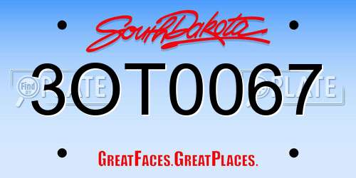 3OT0067 South Dakota License Plate