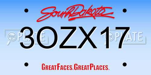3OZX17 South Dakota License Plate