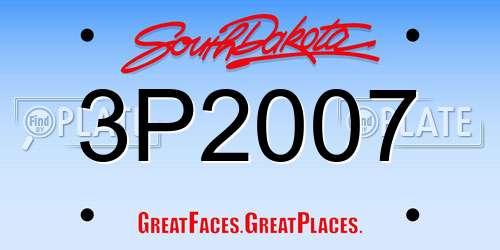 3P2007 South Dakota License Plate