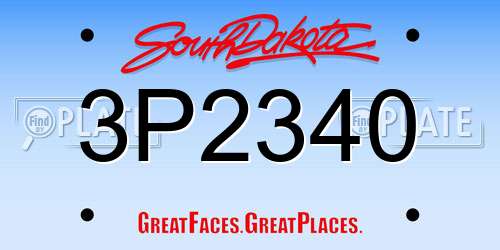 3P2340 South Dakota License Plate