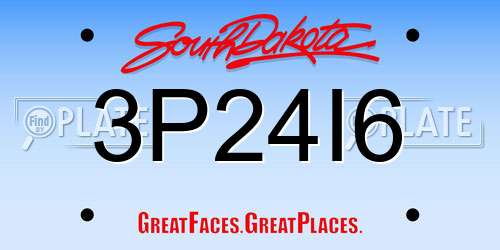 3P24I6 South Dakota License Plate