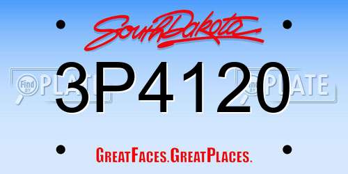 3P4120 South Dakota License Plate