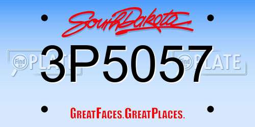 3P5057 South Dakota License Plate