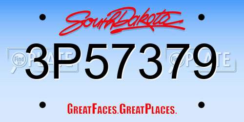 3P57379 South Dakota License Plate