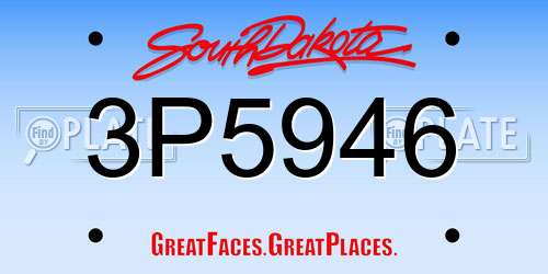 3P5946 South Dakota License Plate