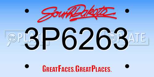 3P6263 South Dakota License Plate