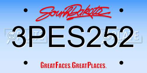 3PES252 South Dakota License Plate