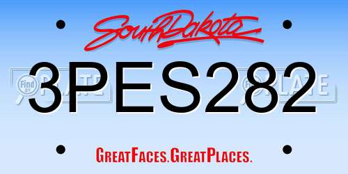 3PES282 South Dakota License Plate