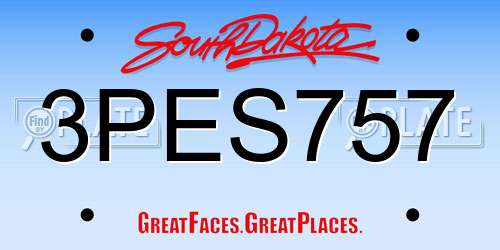 3PES757 South Dakota License Plate
