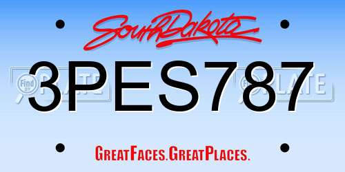 3PES787 South Dakota License Plate