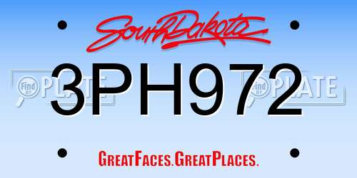 3PH972 South Dakota License Plate
