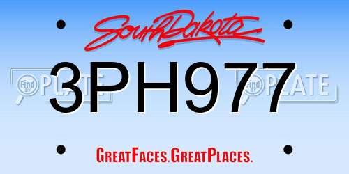 3PH977 South Dakota License Plate