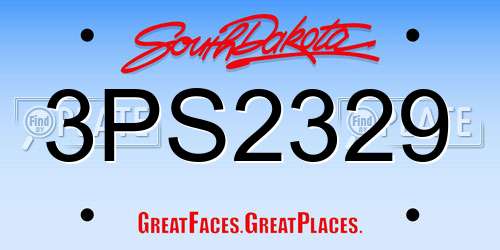 3PS2329 South Dakota License Plate