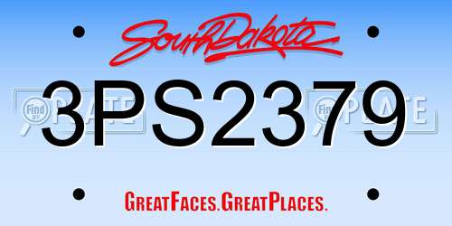 3PS2379 South Dakota License Plate