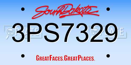 3PS7329 South Dakota License Plate