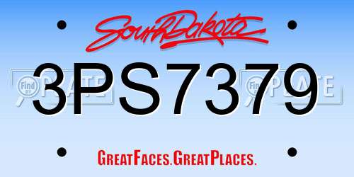 3PS7379 South Dakota License Plate