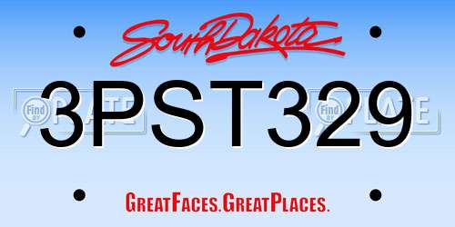 3PST329 South Dakota License Plate