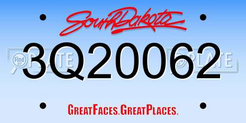 3Q20062 South Dakota License Plate