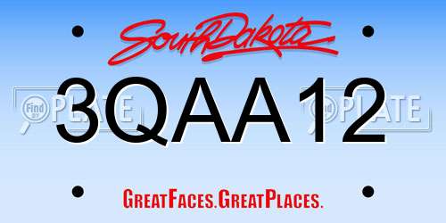 3QAA12 South Dakota License Plate