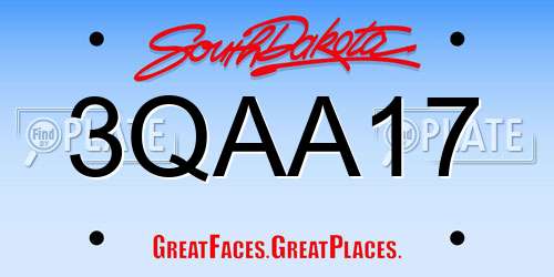 3QAA17 South Dakota License Plate