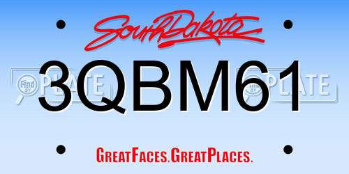 3QBM61 South Dakota License Plate
