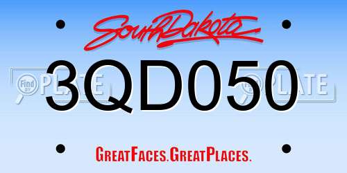 3QD050 South Dakota License Plate