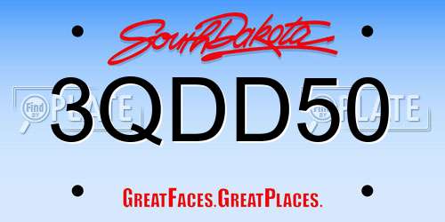 3QDD50 South Dakota License Plate