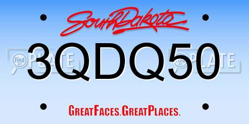 3QDQ50 South Dakota License Plate