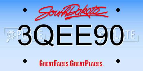 3QEE90 South Dakota License Plate