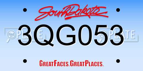3QG053 South Dakota License Plate
